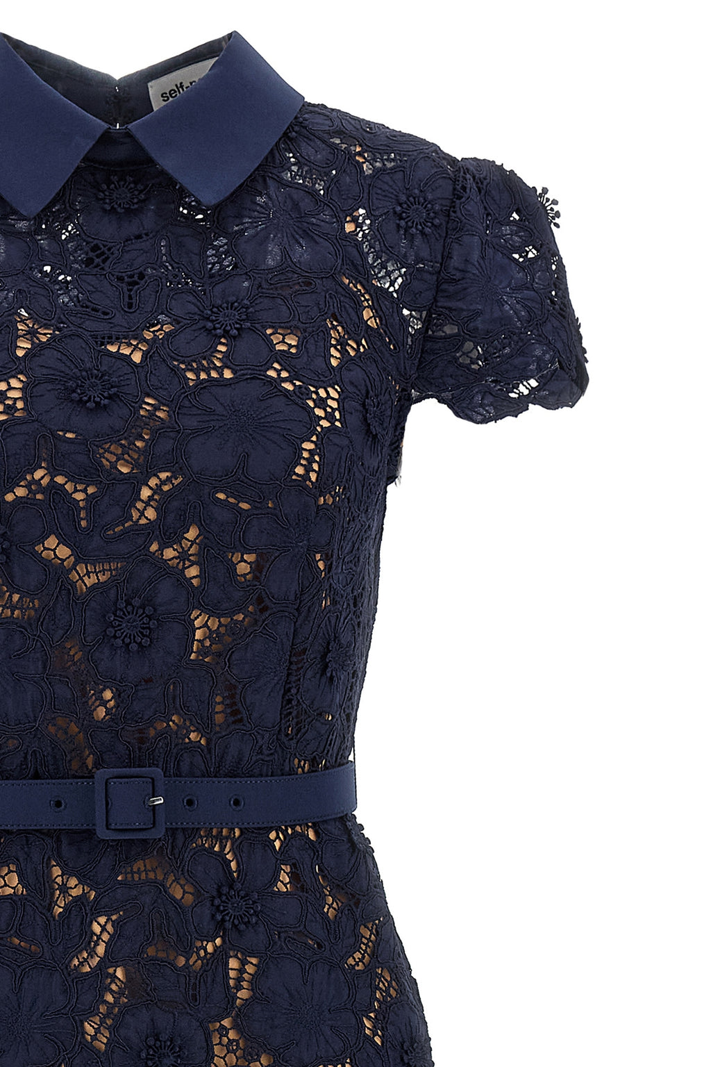 SELF PORTRAIT 'Navy Guipure Lace Midi' dress For Women 100% polyester