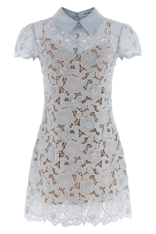 SELF PORTRAIT 'Blue Guipure Lace Mini' dress For Women 100% polyester