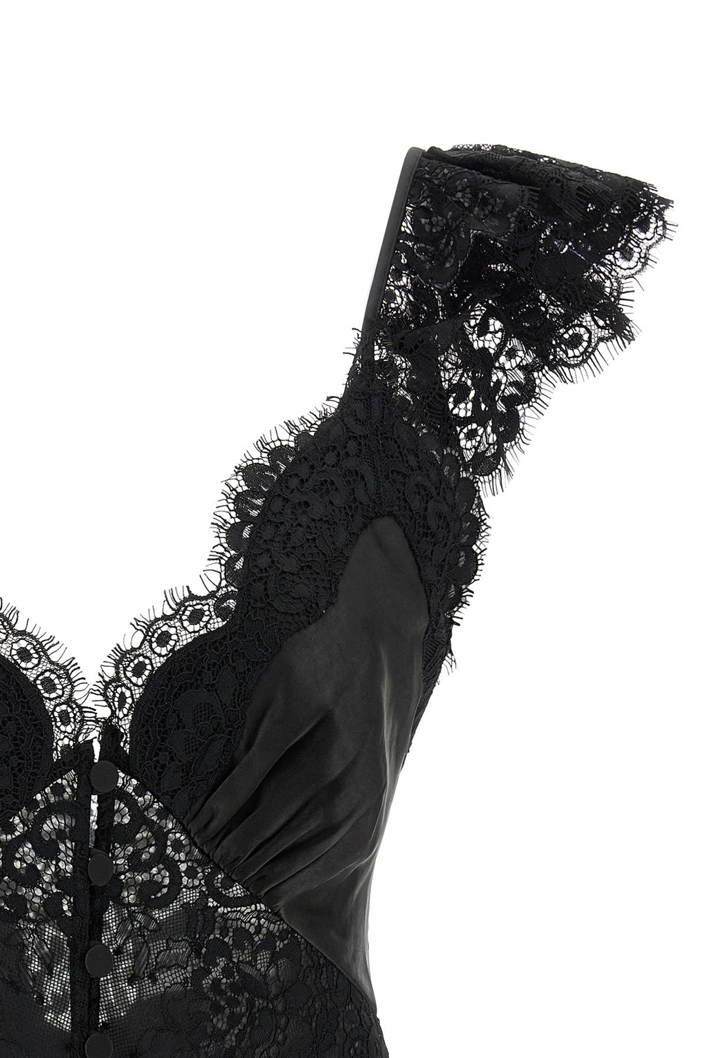 SELF PORTRAIT 'Black Satin Lace' top For Women 100% polyester