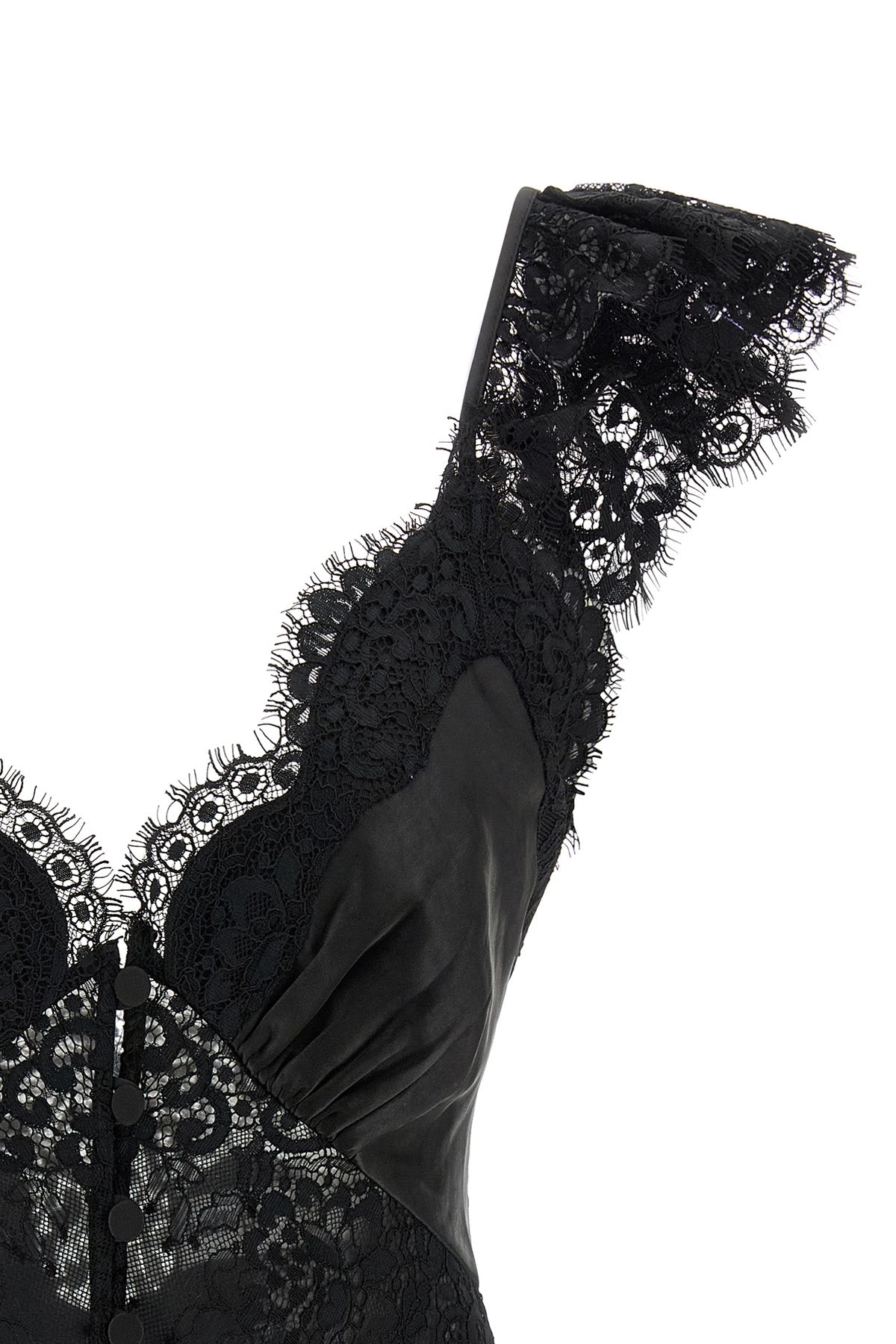 SELF PORTRAIT 'Black Satin Lace' top For Women 100% polyester