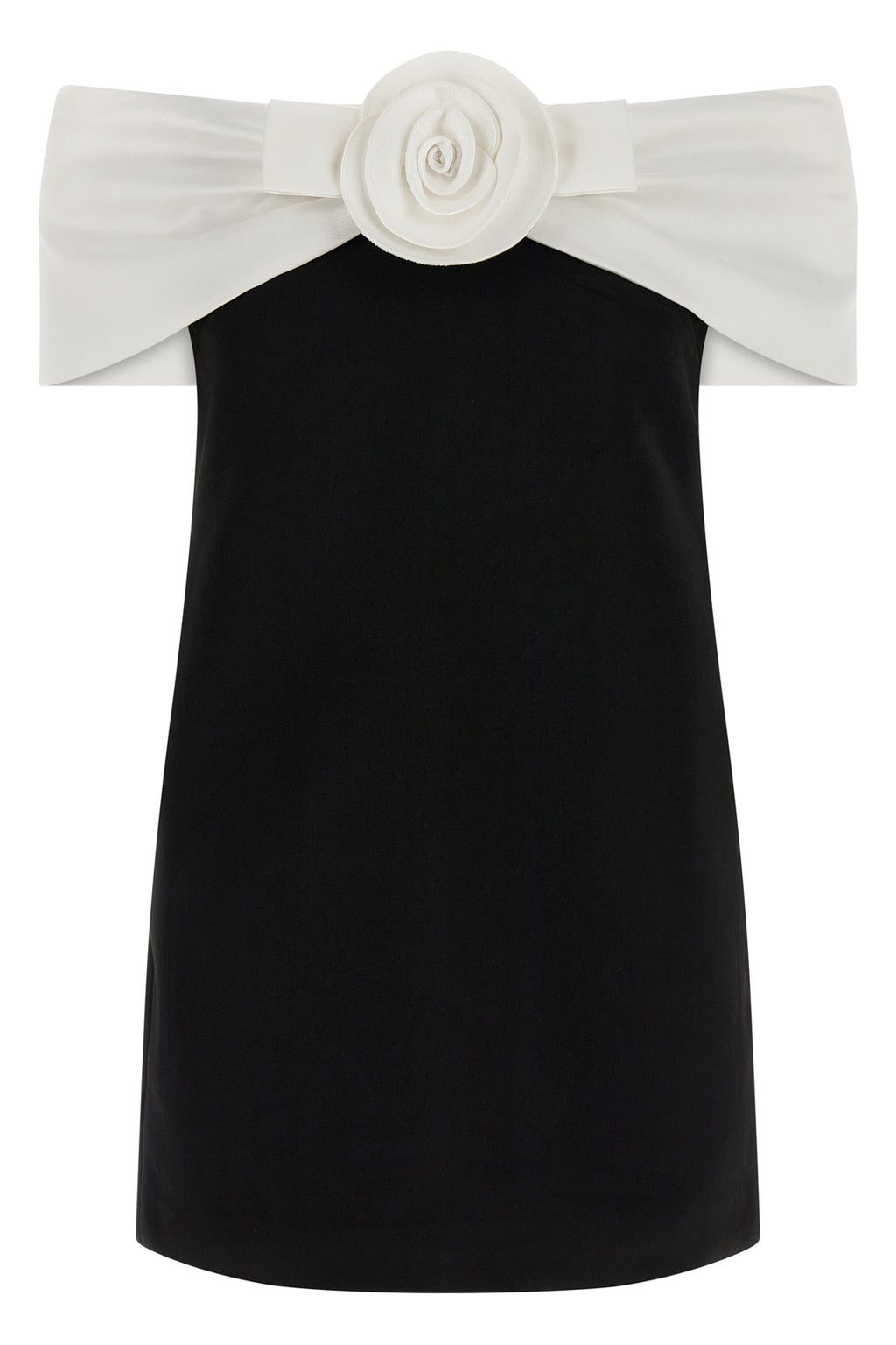 SELF PORTRAIT 'Black Crêpe Flower Mini' dress For Women 100% polyester