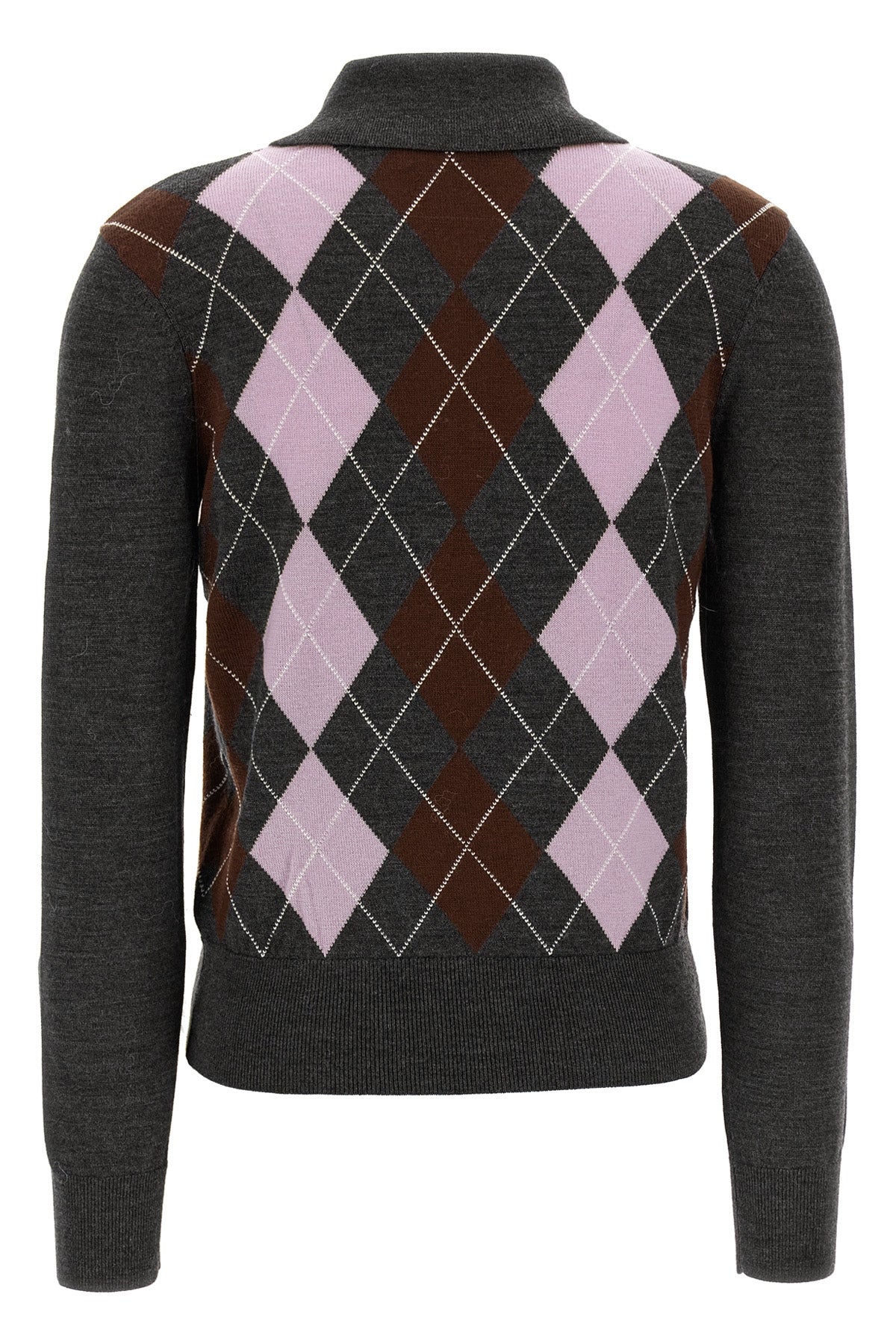 SELF PORTRAIT 'Grey Argyle Lightweight' sweater