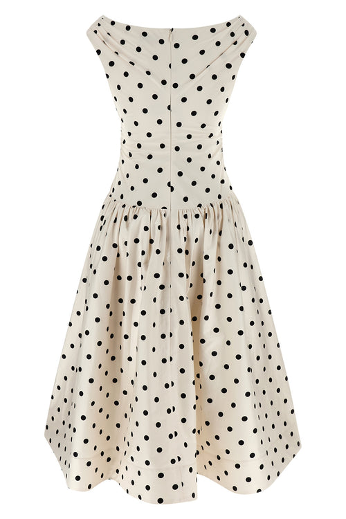 SELF PORTRAIT 'Cream Polka Dot Cotton Midi' dress For Women 100% cotton