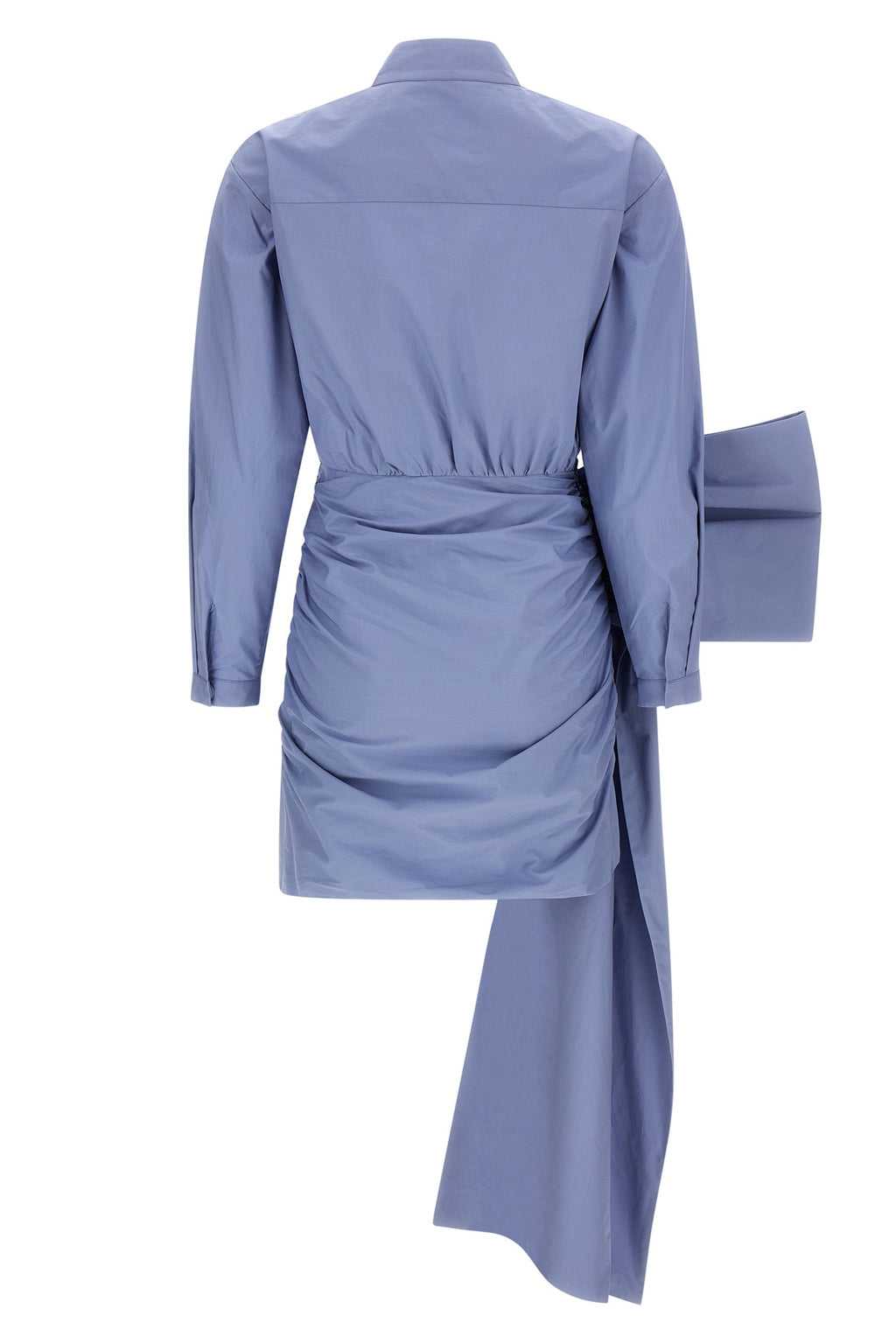 SELF PORTRAIT 'Blue Cotton Tie Side Mini' dress