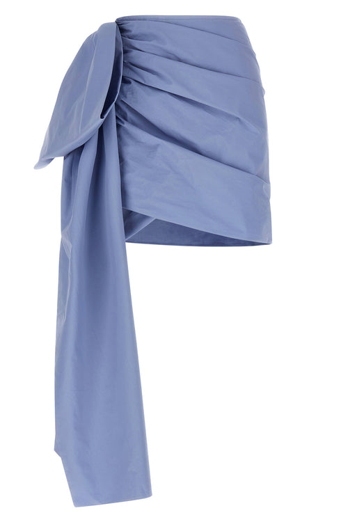SELF PORTRAIT 'Blue Cotton Tie Side Mini' skirt For Women 100% cotton