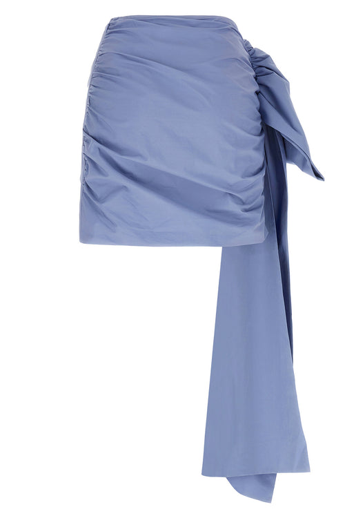 SELF PORTRAIT 'Blue Cotton Tie Side Mini' skirt For Women 100% cotton