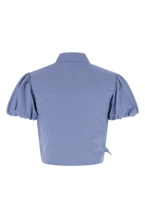 SELF PORTRAIT 'Blue Cotton Tie Side' top For Women 100% cotton