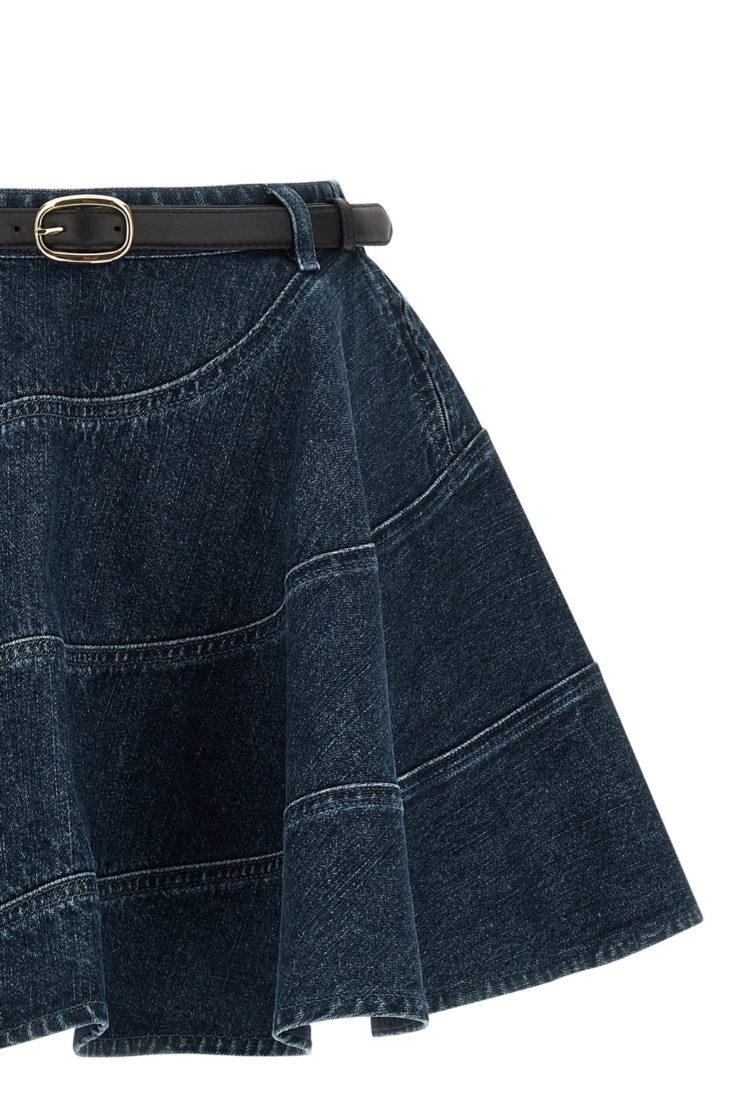 SELF PORTRAIT 'Flared Denim Mini' skirt For Women 100% cotton