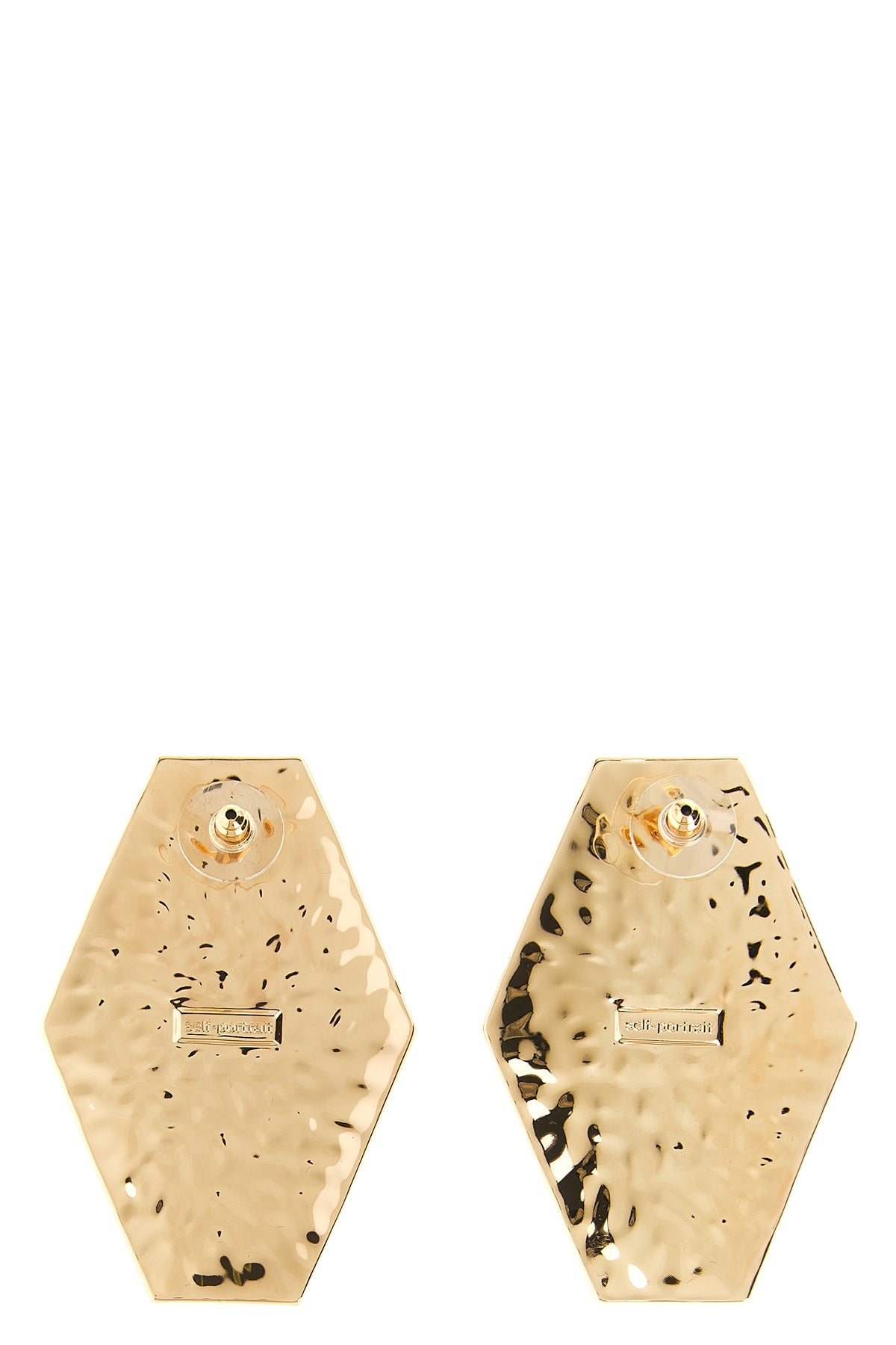 SELF PORTRAIT 'Large Hammered Gold Pearl' earrings