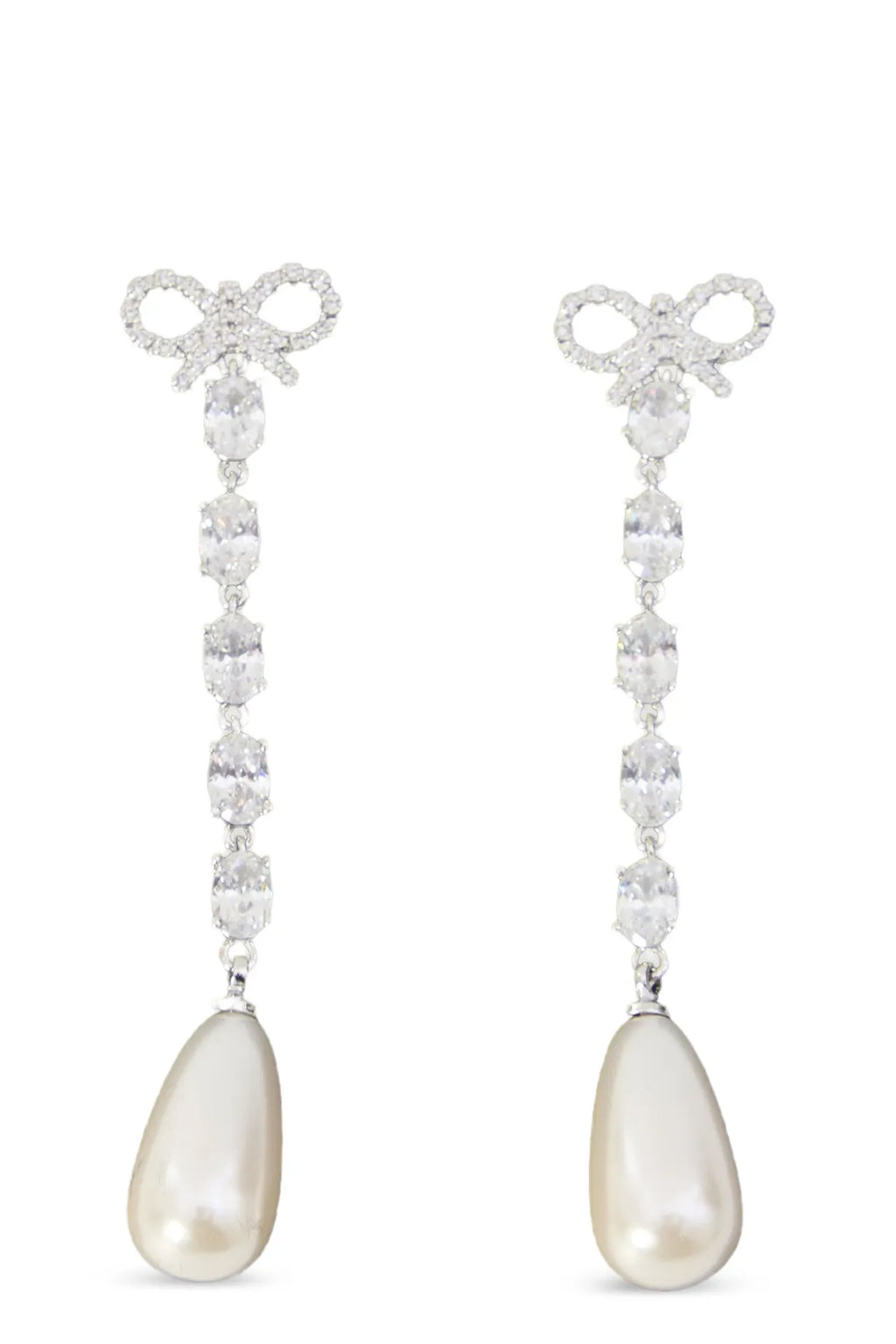 SELF PORTRAIT 'Bow Pearl Droplet' earrings For Women 100% copper