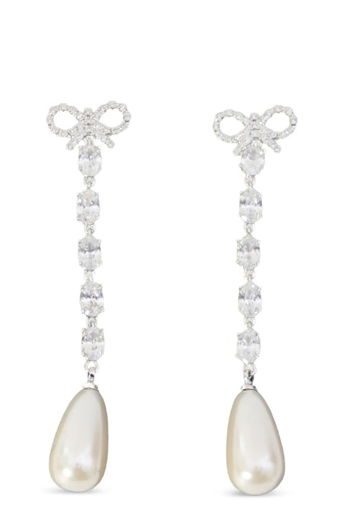 SELF PORTRAIT 'Bow Pearl Droplet' earrings For Women 100% copper