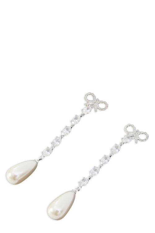 SELF PORTRAIT 'Bow Pearl Droplet' earrings For Women 100% copper