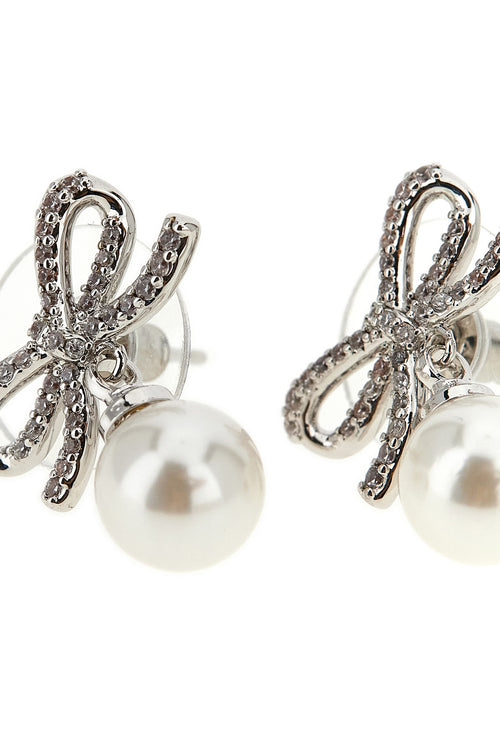 SELF PORTRAIT 'Bow Pearl' earrings For Women 100% copper