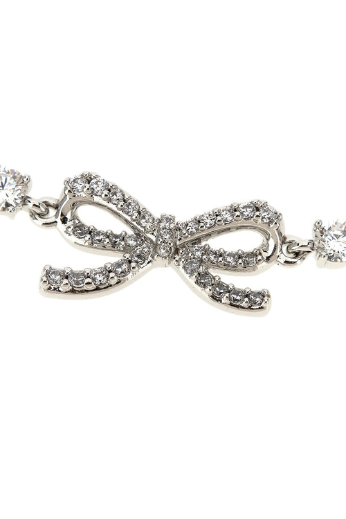 SELF PORTRAIT 'Crystal Bow' necklace For Women 100% copper