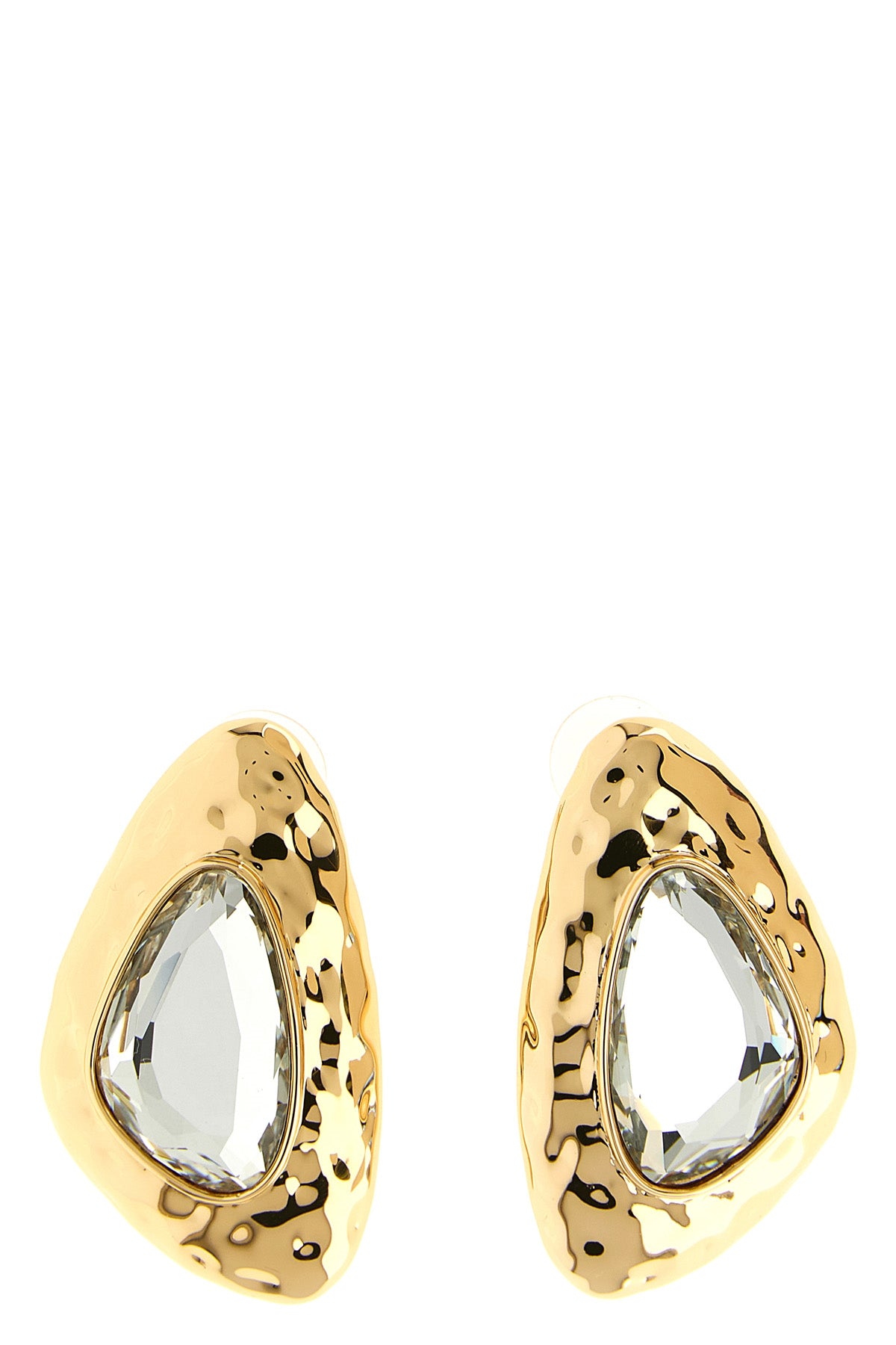 SELF PORTRAIT 'Hammered Gold Crystal' earrings