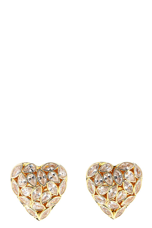 SELF PORTRAIT 'Embellished Heart' earrings For Women 100% copper