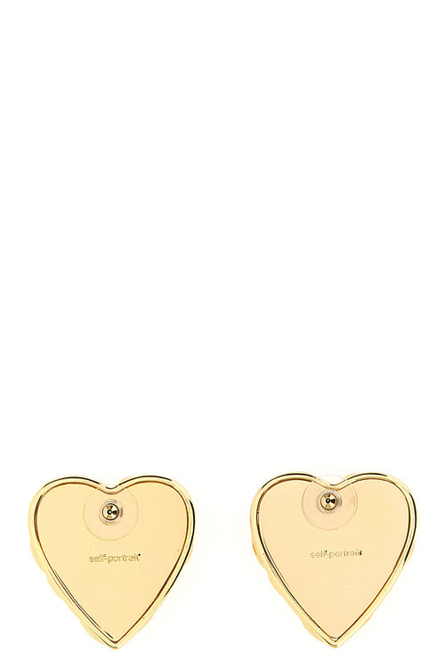 SELF PORTRAIT 'Embellished Heart' earrings For Women 100% copper