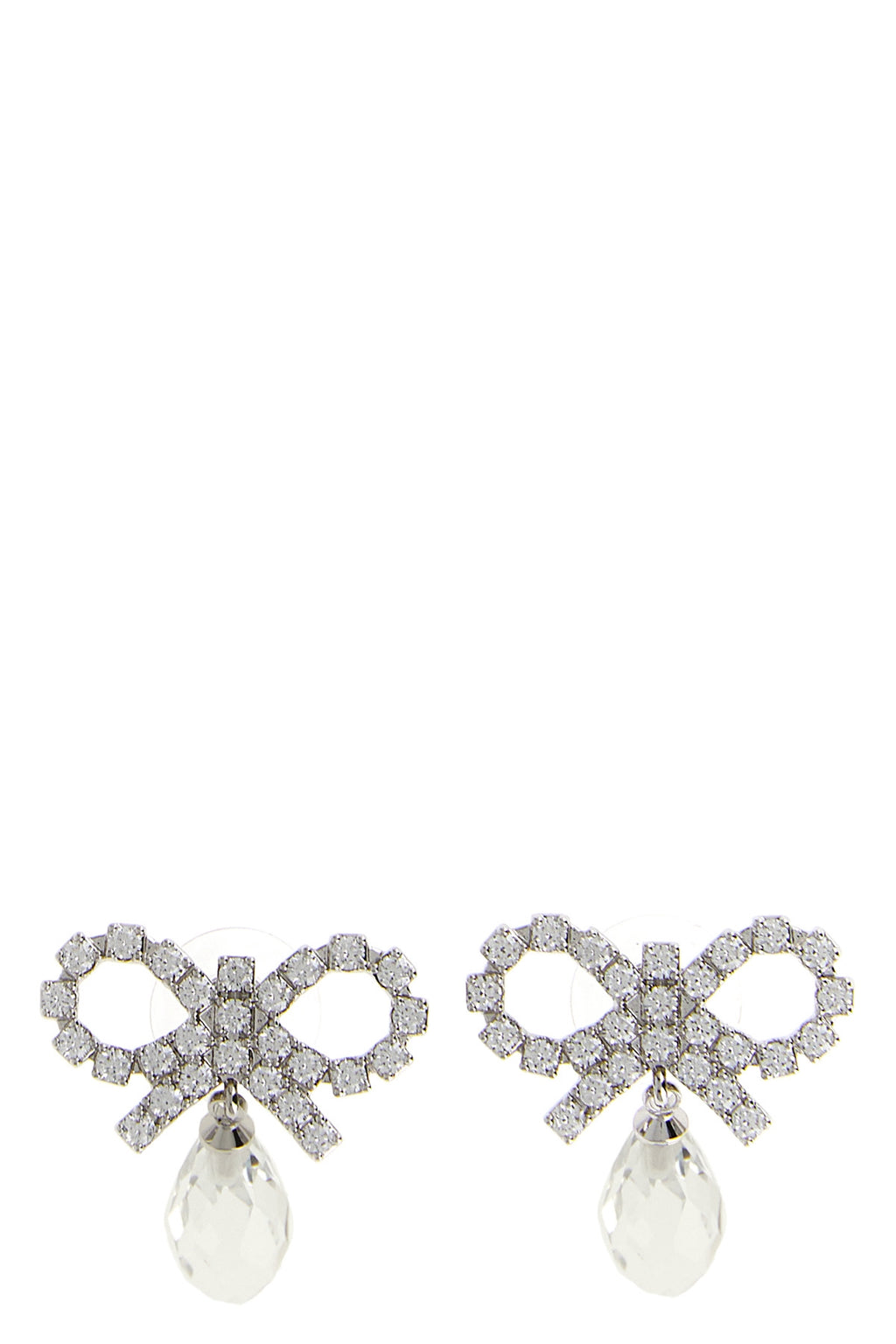 SELF PORTRAIT 'Bow Crystal Droplet' earrings For Women 100% copper