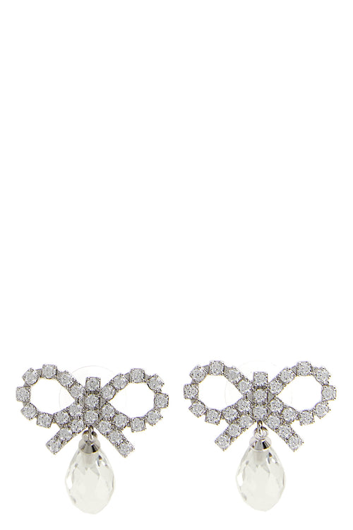 SELF PORTRAIT 'Bow Crystal Droplet' earrings For Women 100% copper