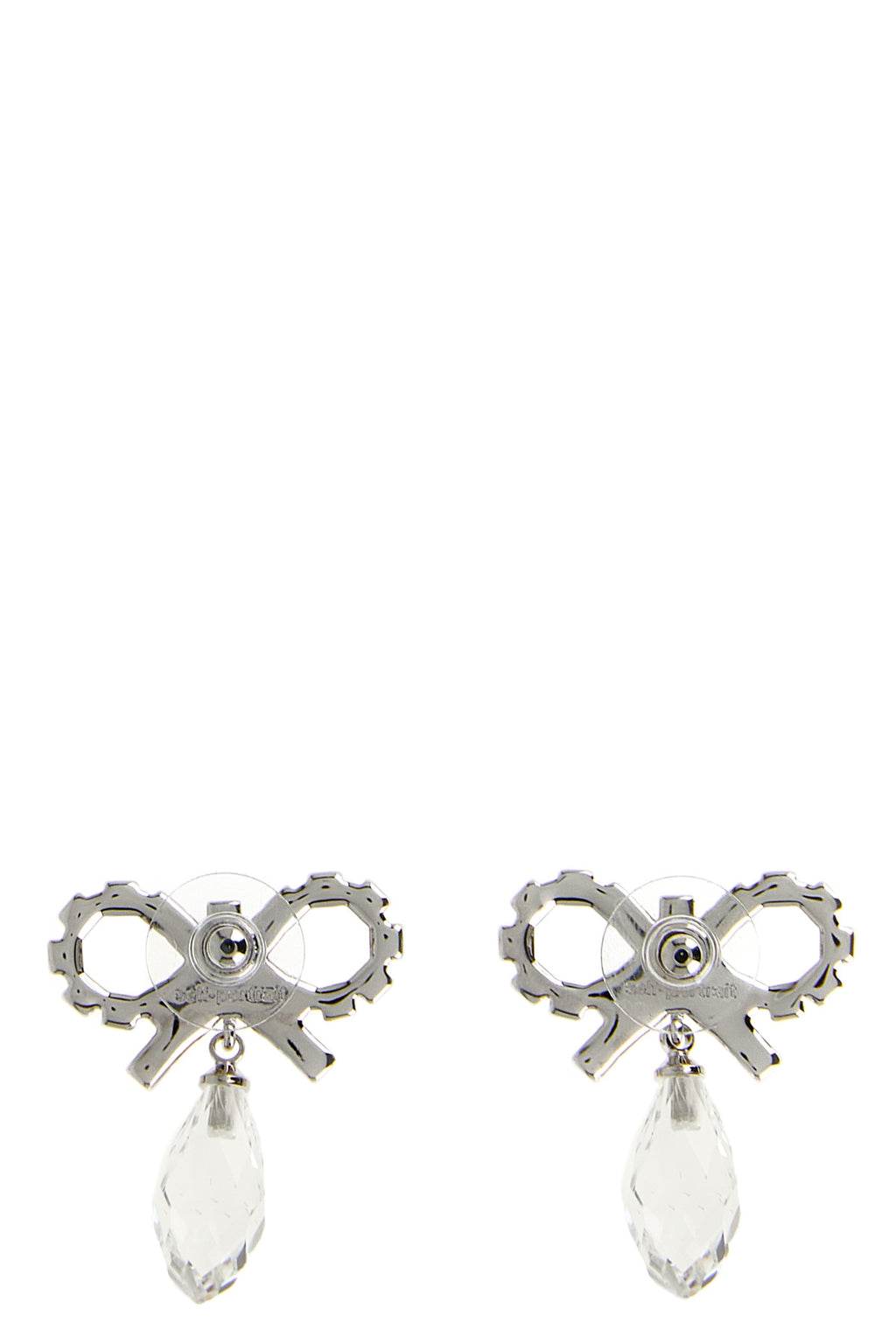 SELF PORTRAIT 'Bow Crystal Droplet' earrings For Women 100% copper