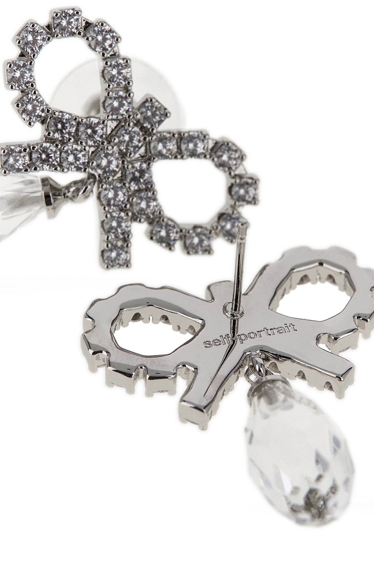 SELF PORTRAIT 'Bow Crystal Droplet' earrings