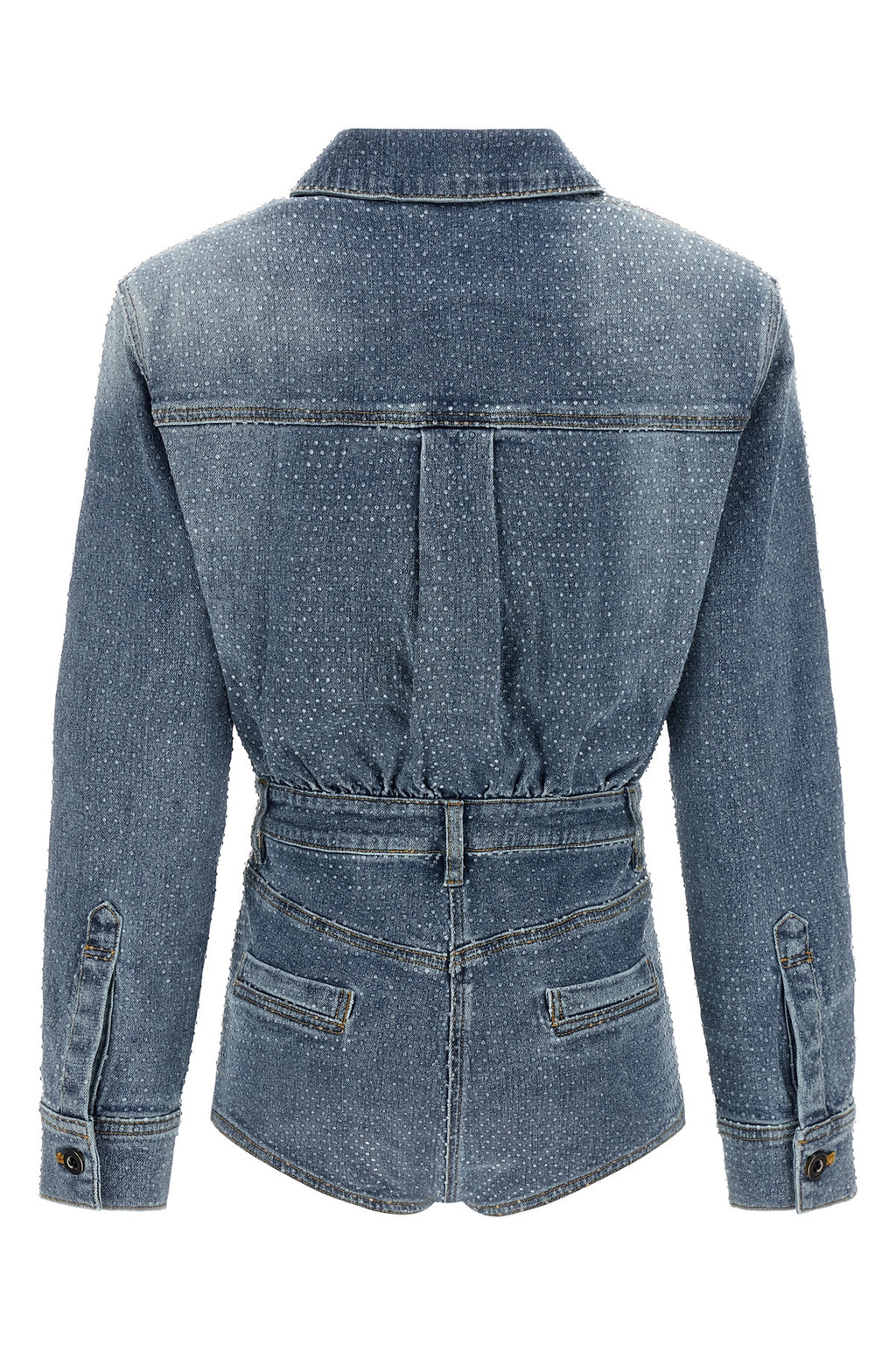 SELF PORTRAIT 'Rhinestone Denim' jumpsuit For Women 99% cotton, 1% spandex