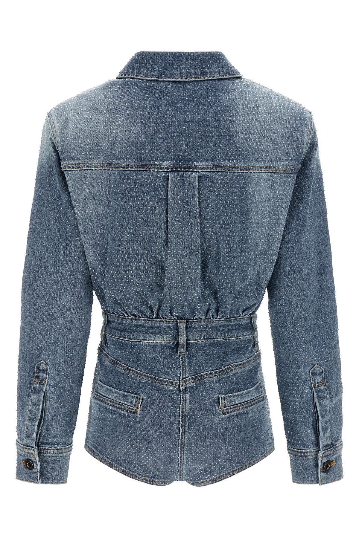 SELF PORTRAIT 'Rhinestone Denim' jumpsuit For Women 99% cotton, 1% spandex