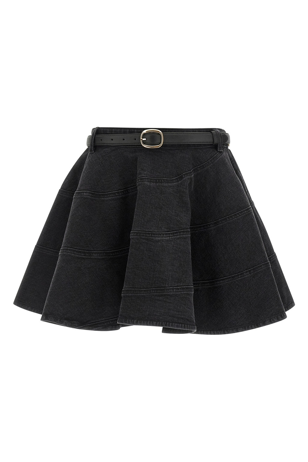 SELF PORTRAIT 'Black Flared Denim Mini' skirt
