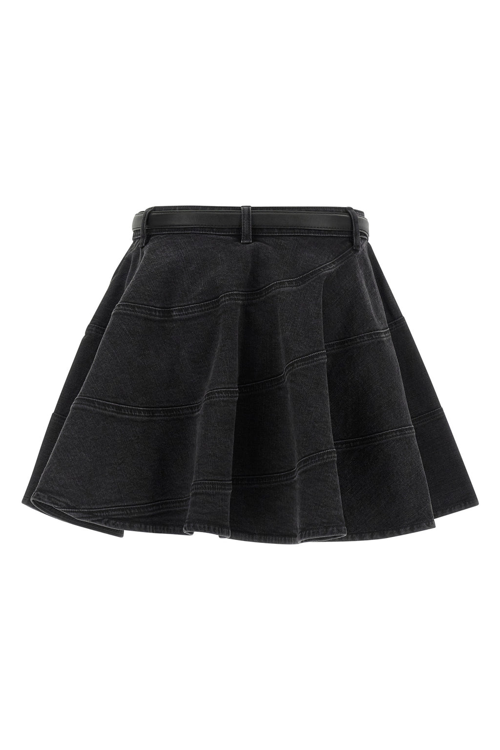 SELF PORTRAIT 'Black Flared Denim Mini' skirt