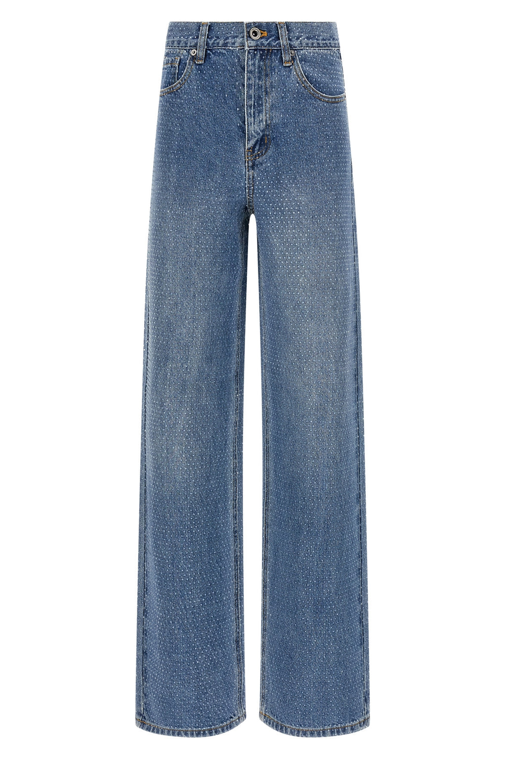 SELF PORTRAIT 'Rhinestone Denim Straight Leg' jeans For Women 100% cotton