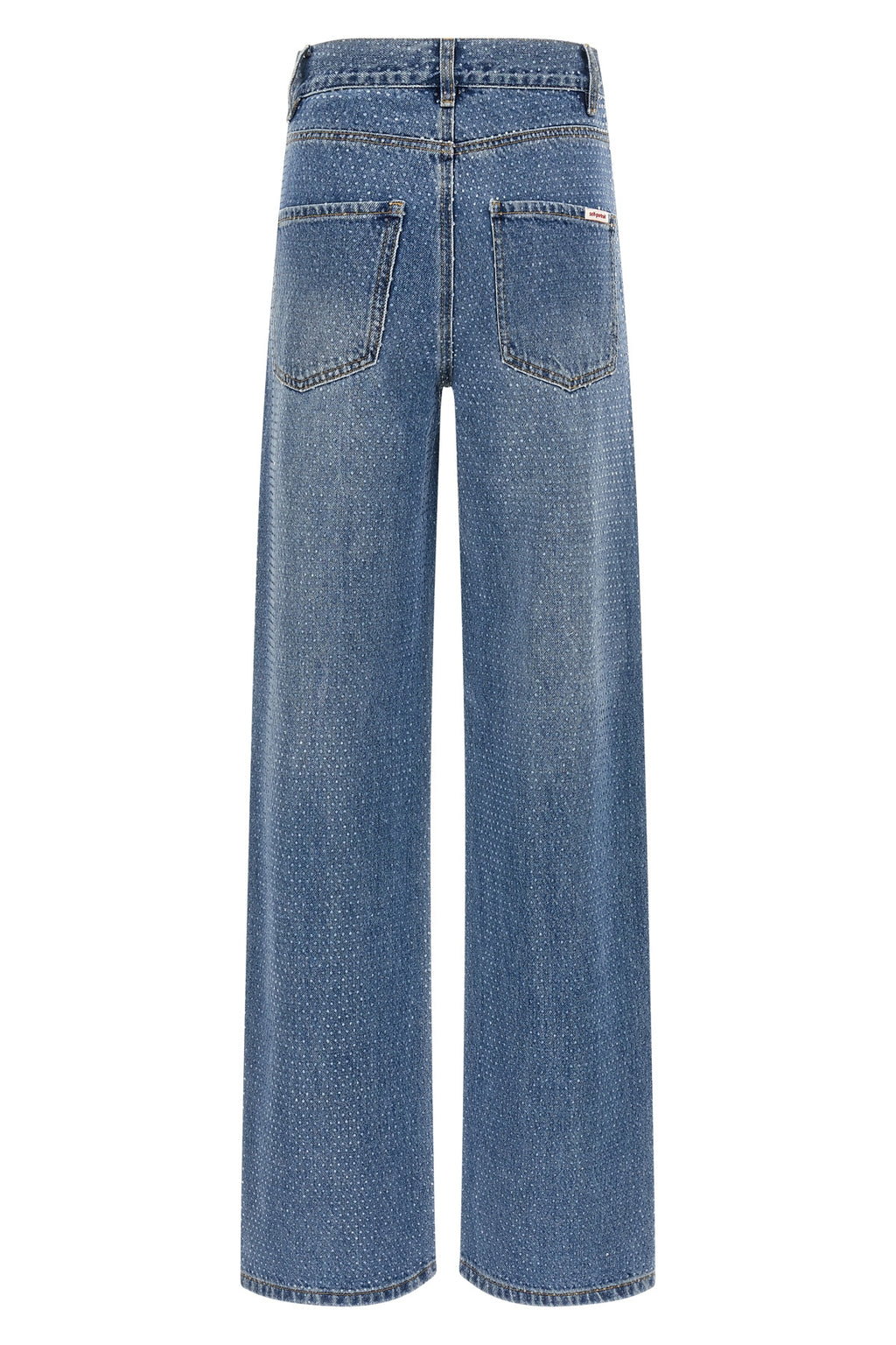 SELF PORTRAIT 'Rhinestone Denim Straight Leg' jeans For Women 100% cotton