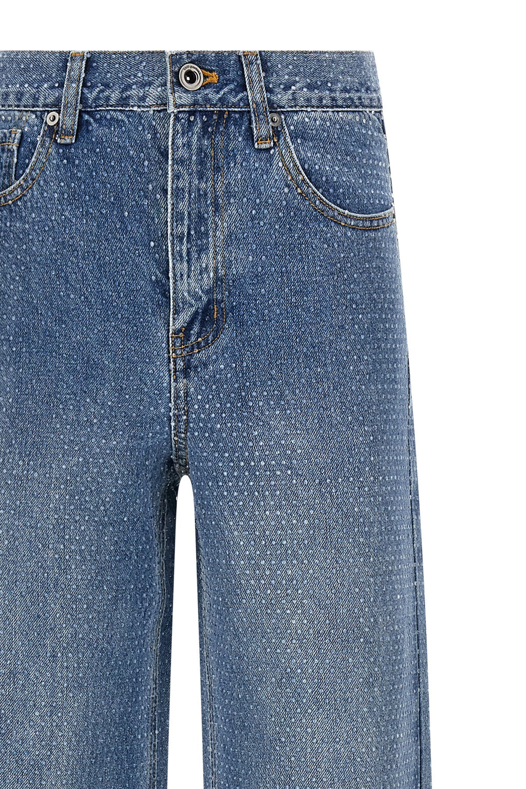 SELF PORTRAIT 'Rhinestone Denim Straight Leg' jeans For Women 100% cotton
