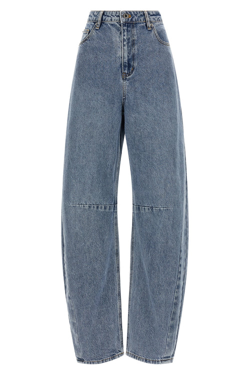 SELF PORTRAIT 'Blue Barrel Leg' jeans For Women 100% cotton