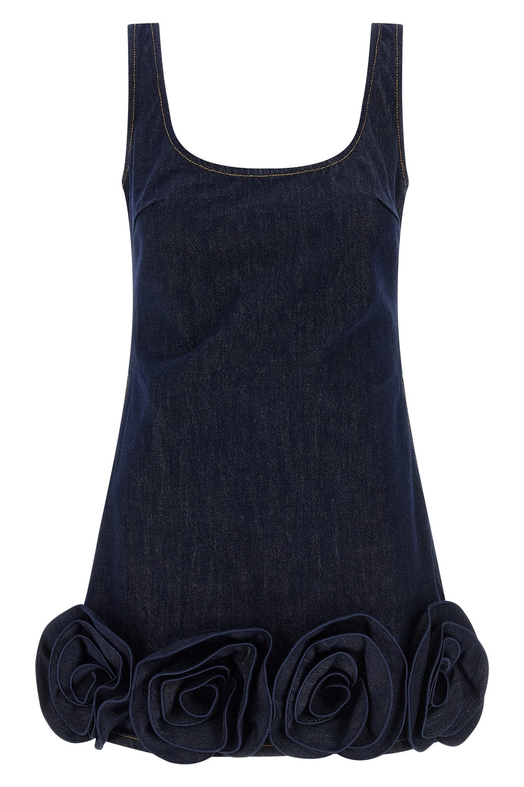 SELF PORTRAIT 'Indigo Denim 3D Flower Mini' dress For Women 100% cotton