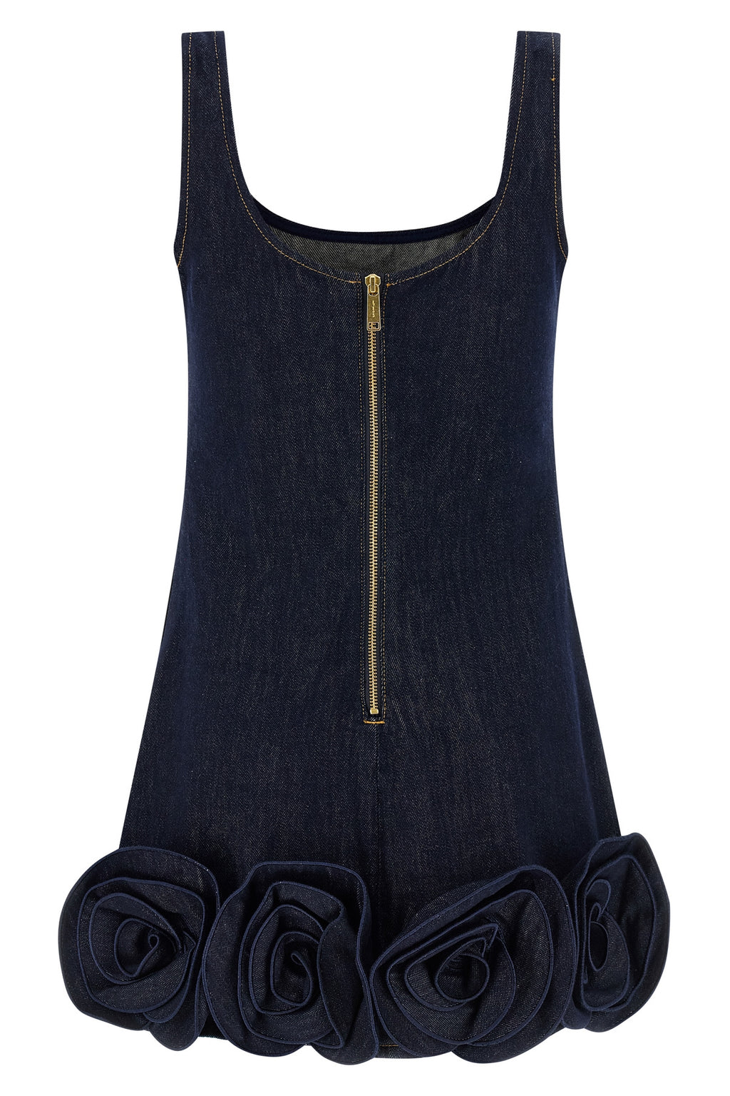 SELF PORTRAIT 'Indigo Denim 3D Flower Mini' dress For Women 100% cotton