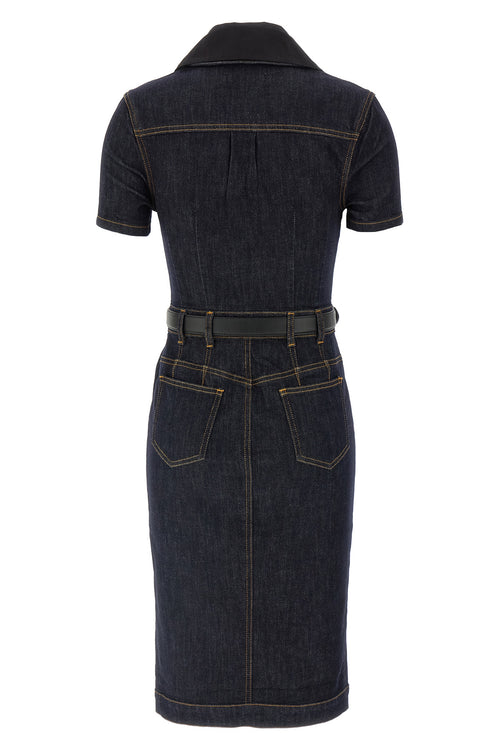 SELF PORTRAIT 'Indigo Denim Midi' dress For Women 94% cotton 5% polyester 1% elastane