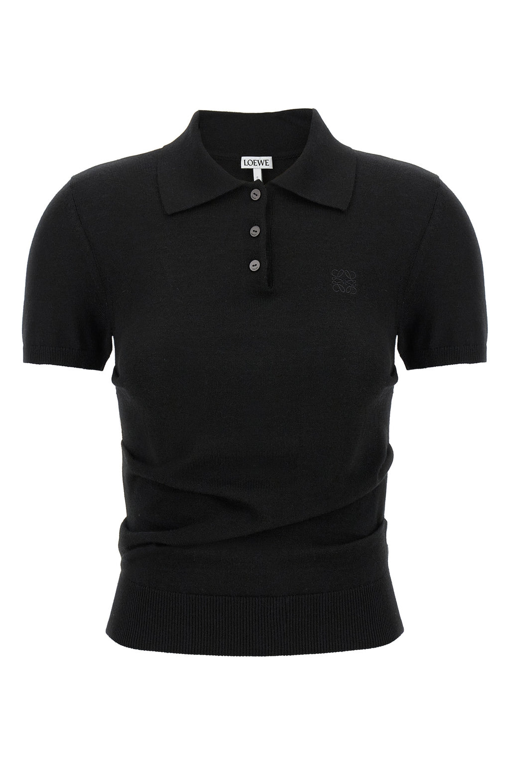 LOEWE Curled hips polo shirt For Women 77% ws, 22% silk, 1% pl