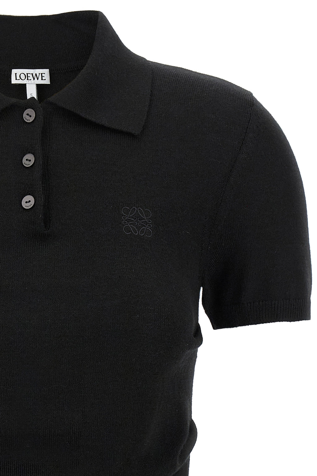 LOEWE Curled hips polo shirt For Women 77% ws, 22% silk, 1% pl