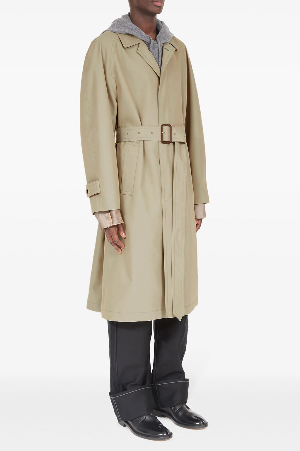 MAISON MARGIELA Long single-breasted trench coat For Men 65% cotton, 35% polyester