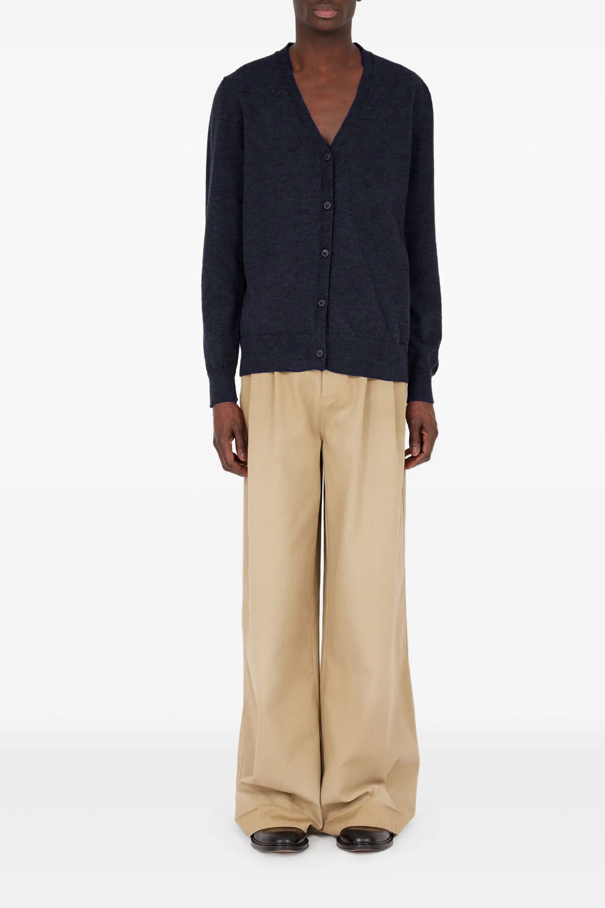MAISON MARGIELA Suede patch cardigan For Men 100% wool