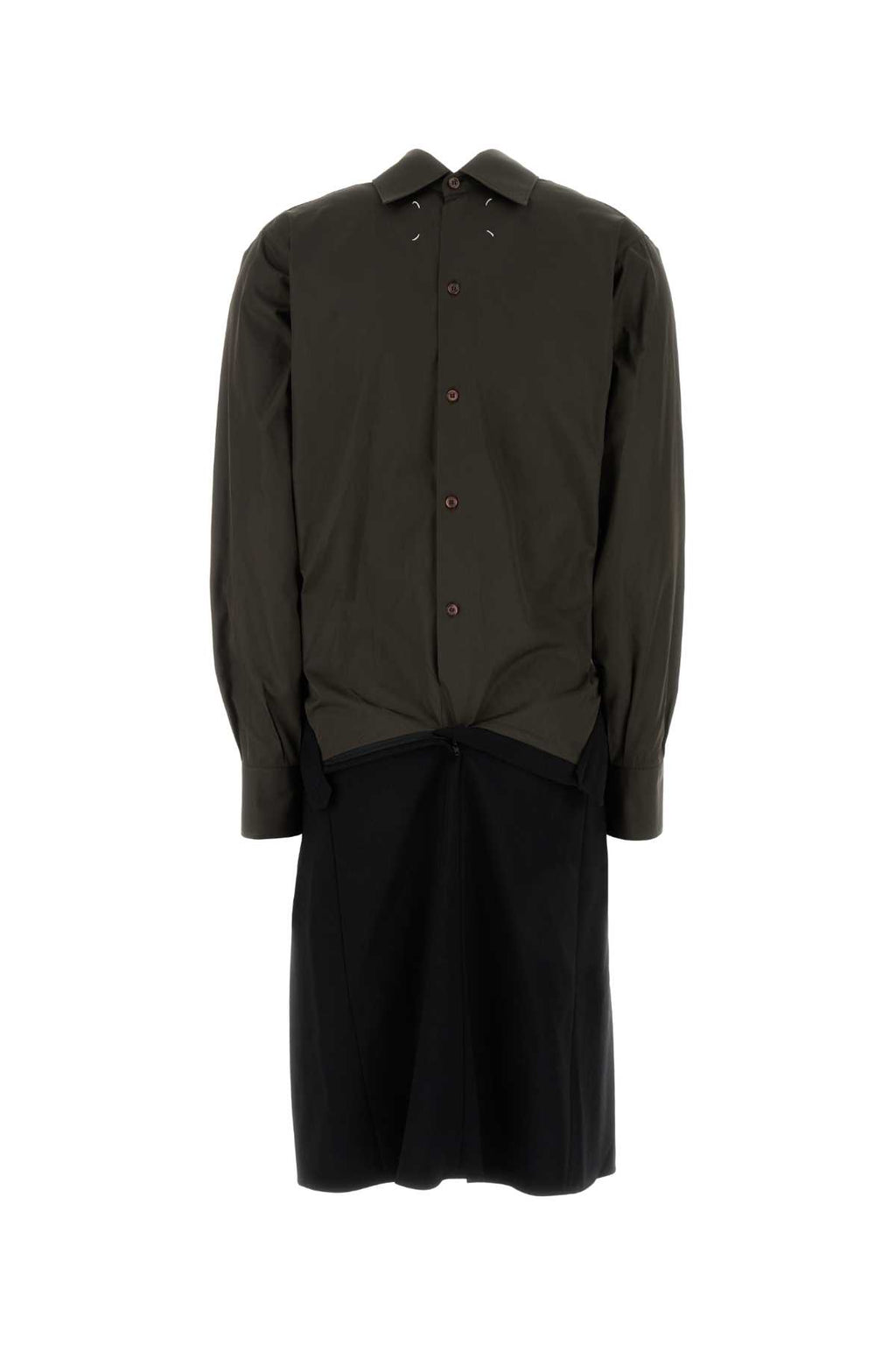 MAISON MARGIELA Midi Dress For Women Exterior 1: 100% Cotton Exterior 2: 100% Wool