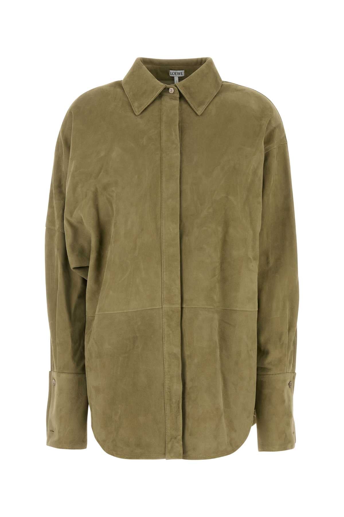 LOEWE DRAPED SHIRT For Women Exterior: 100% Suede
