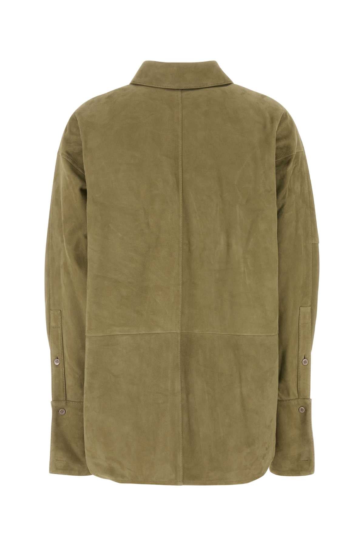 LOEWE DRAPED SHIRT For Women Exterior: 100% Suede
