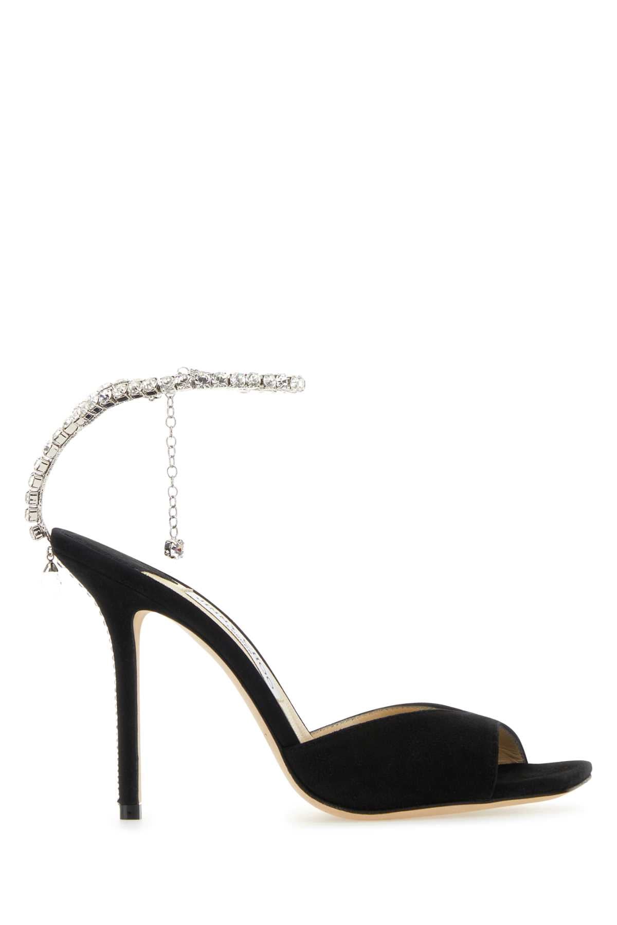 JIMMY CHOO SAEDA SANDAL/BH 85 For Women Exterior: 100% Suede Interior: 100% Leather Sole: Leather