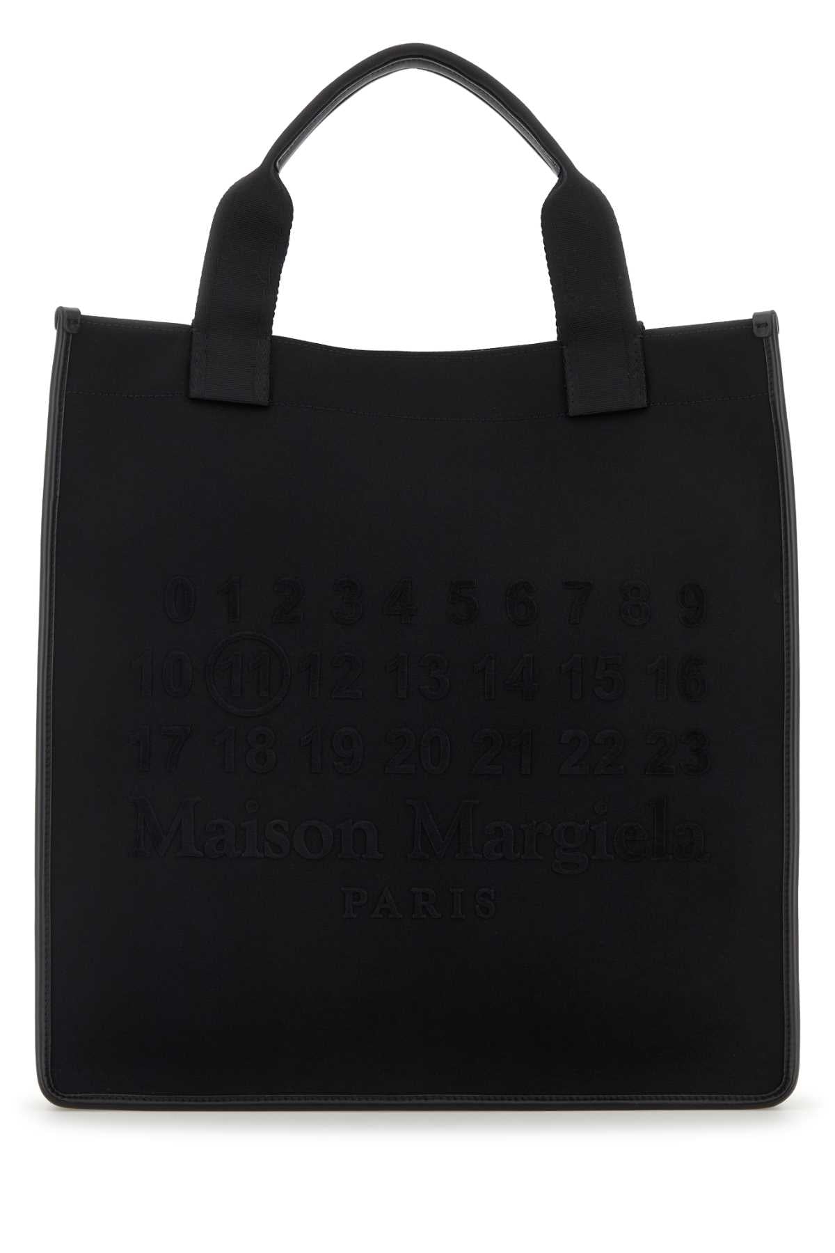MAISON MARGIELA CABAS SHOPPING BAG VERTICAL For Women Corpo: 65% Poliestere 35% Cotone - Contrasto: 100% Pelle Bovina - Contrasto: 100% Pelle Bovina - Applicazione: 100% Poliuretanica - Fodera: 100% Cotone - Interno: 100% Pelle Bovina - Minuteria Metallica: 100% Ottone