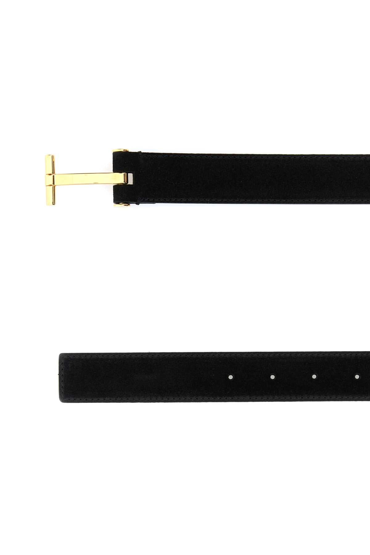 TOM FORD SUEDE CLASSIC T BELT 30 MM For Men Exterior: 100% Calf Finishing: Golden metal