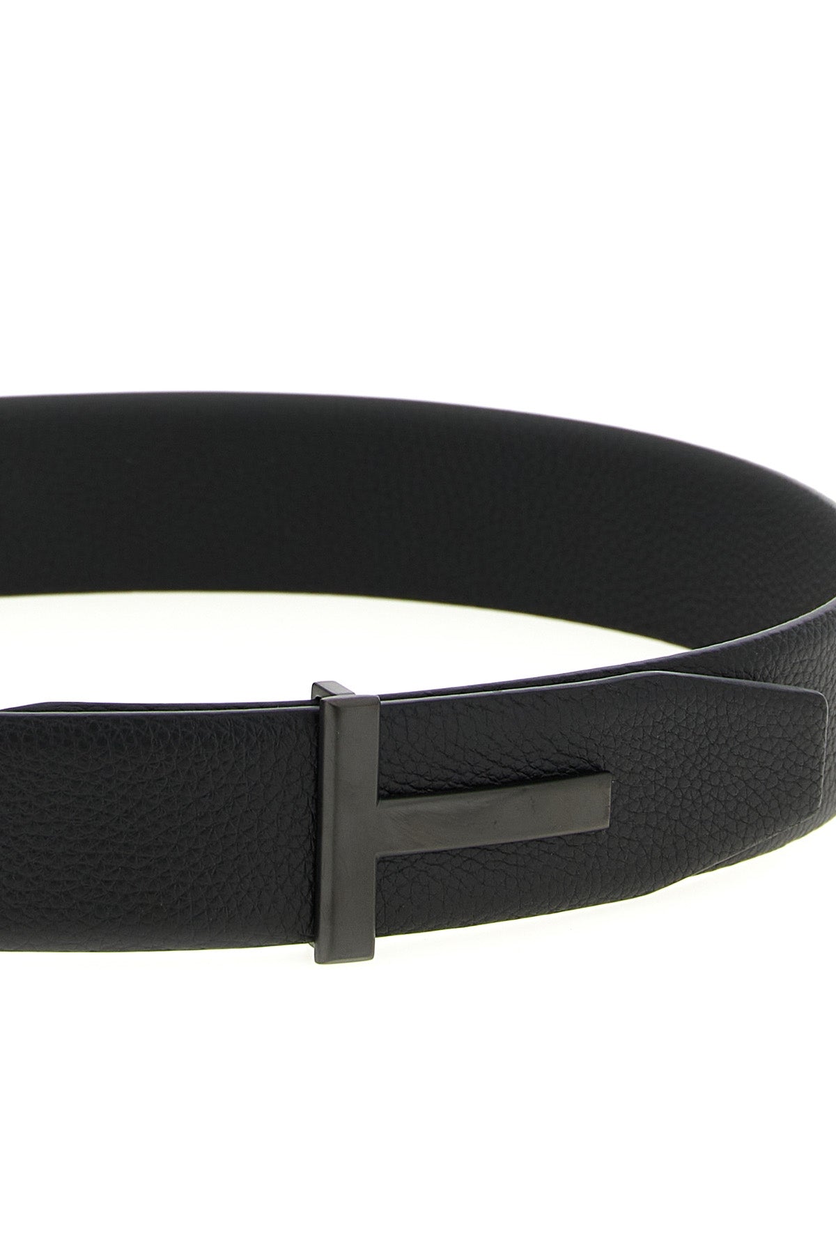TOM FORD Hammered leather belt For Men 100% calfskin leather (Bos Taurus)