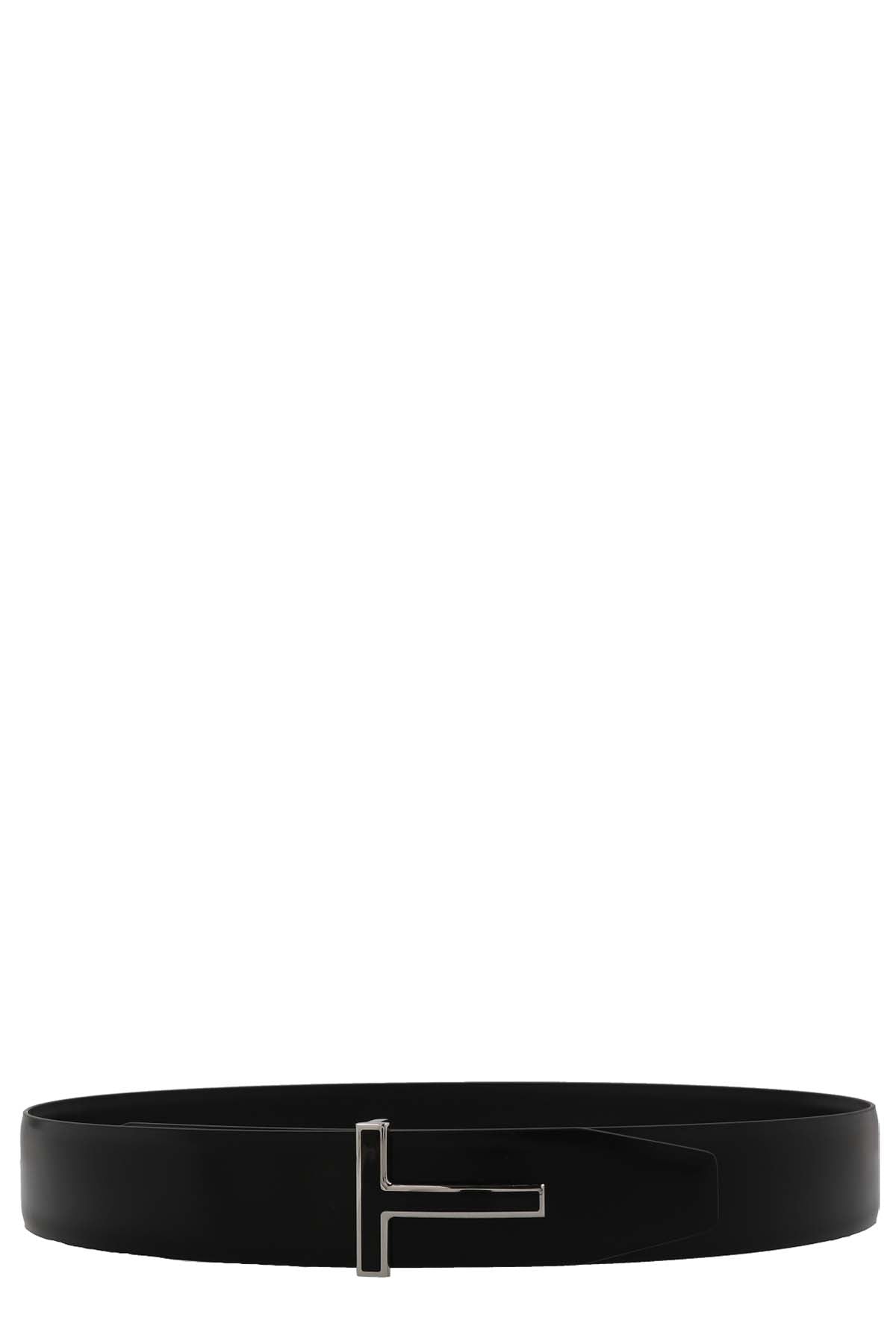 TOM FORD ‘T’ buckle belt For Men 100% calf leather (bos taurus)