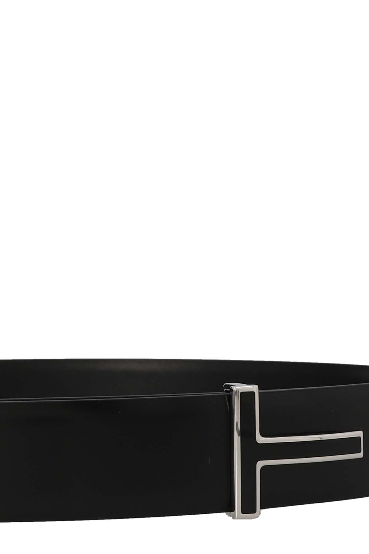 TOM FORD ‘T’ buckle belt For Men 100% calf leather (bos taurus)