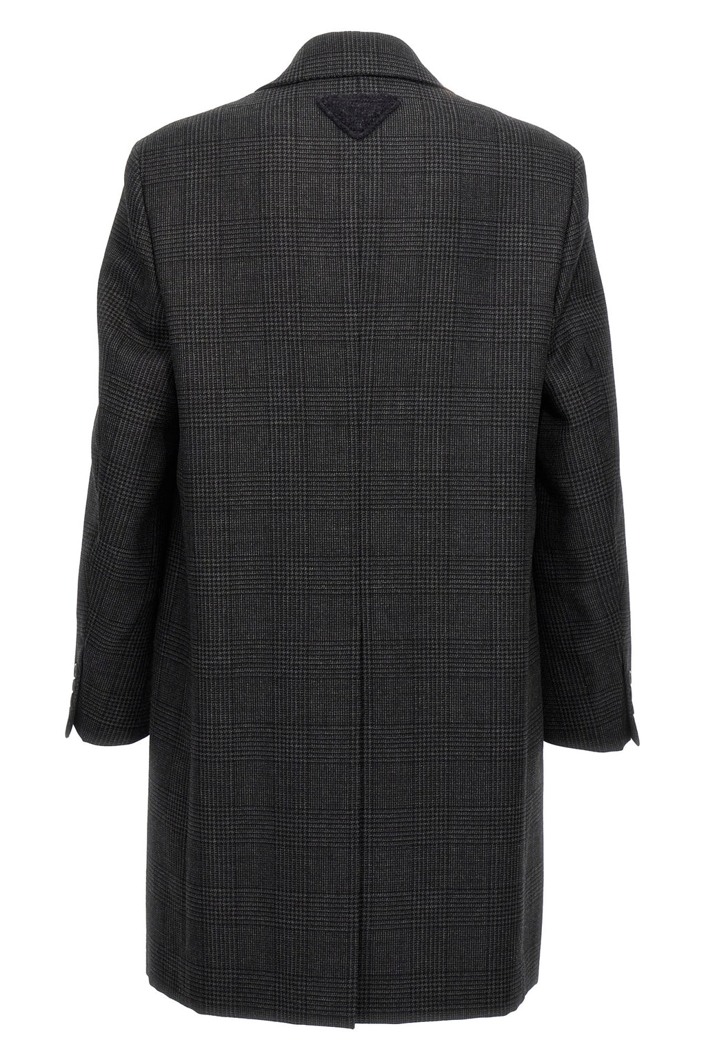 PRADA Check single-breasted coat For Men 100% virgin wool